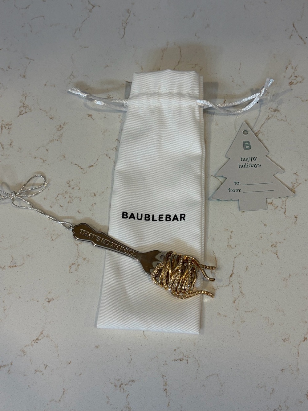 BaubleBar Silver 'THAT'S HOW I ROLL' Christmas Ornament